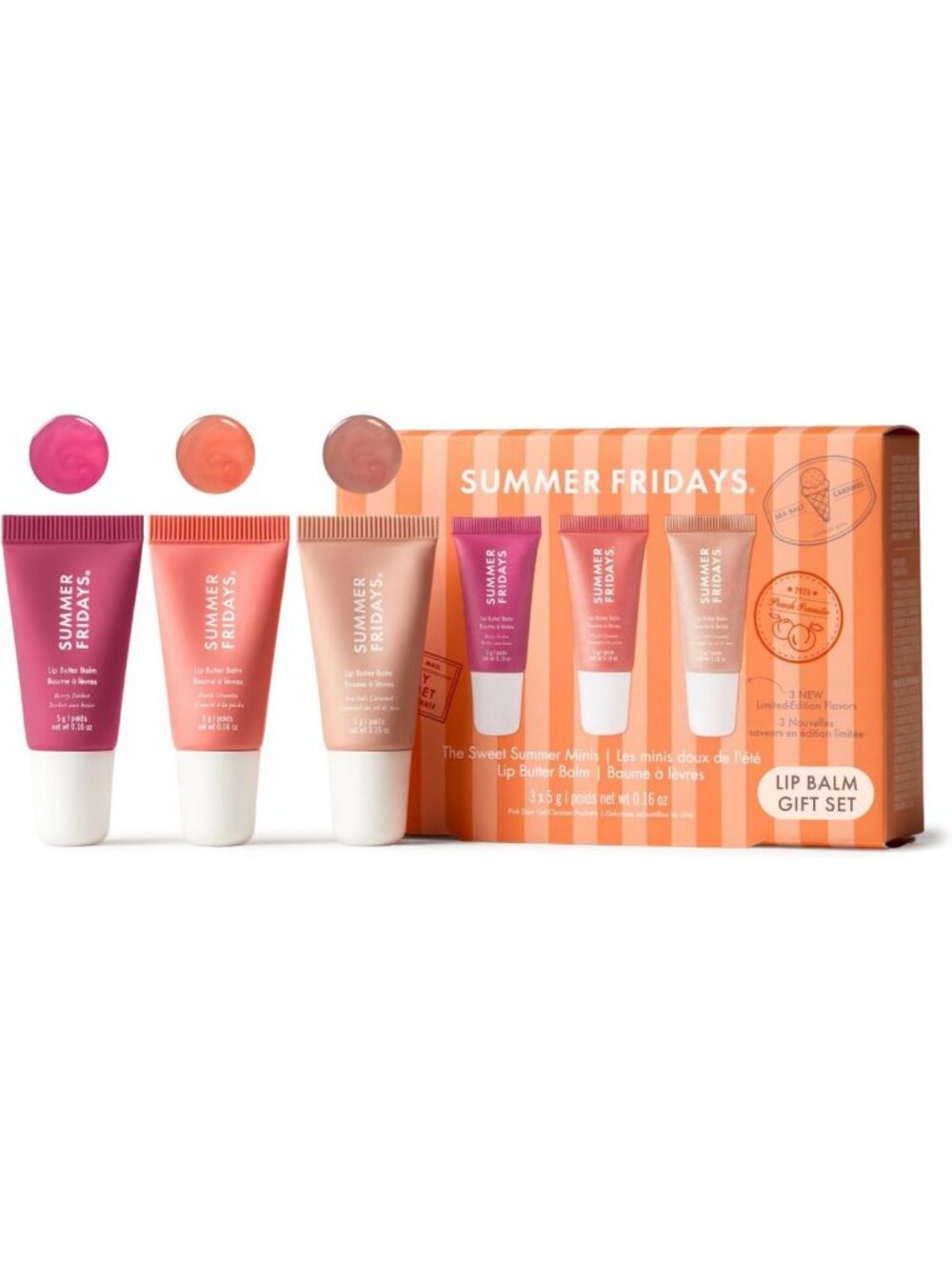 Hydrating Lip Balm Trio for Summer - Moisturizing, Travel-Friendly, 0.35 Oz Each